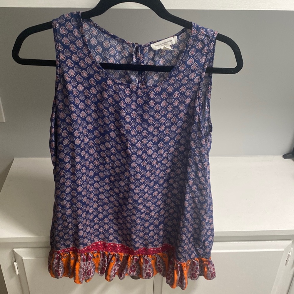Blue beachlunchlounge babydoll tank top